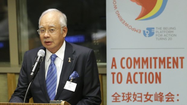 Malaysian Prime Minister Najib Razak speaking at the UN headquarters in New York last month. 
