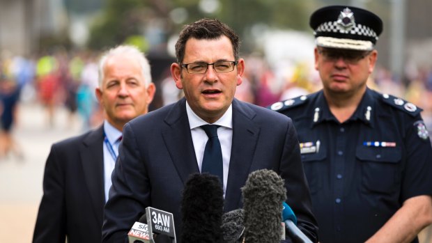 Premier Daniel Andrews before the start of the Boxing Day Test match.