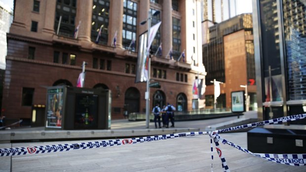 The site of the Sydney siege at Martin Place.