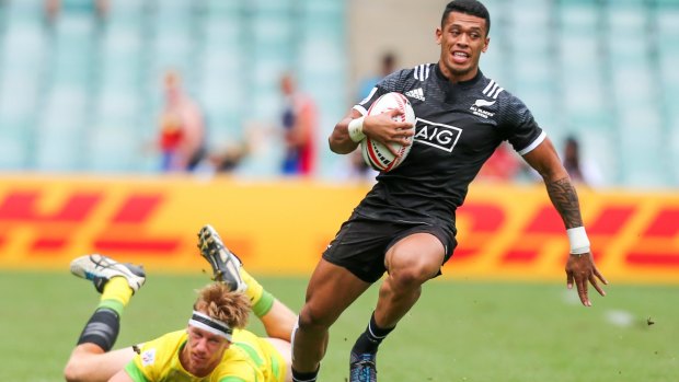 Etene Nanai-Seturo ran out for New Zealand in the Sydney leg of the rugby sevens.