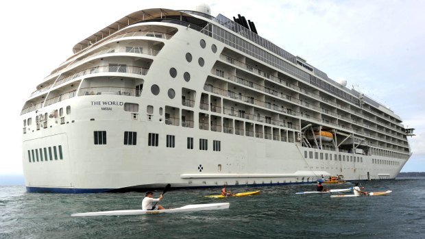 Many people live on board The World cruise ship.