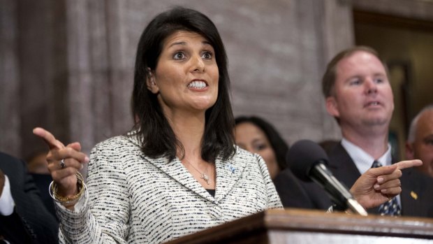 South Carolina Governor Nikki Haley speaks during a ceremony where she signed a bill to remove the Confederate flag from the Statehouse grounds more than 50 years after the rebel banner was raised to protest the civil rights movement. 