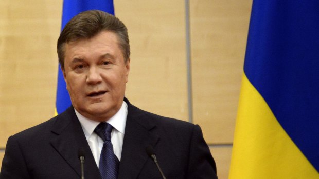 Wanted: Deposed Ukrainian president Viktor Yanukovych. 