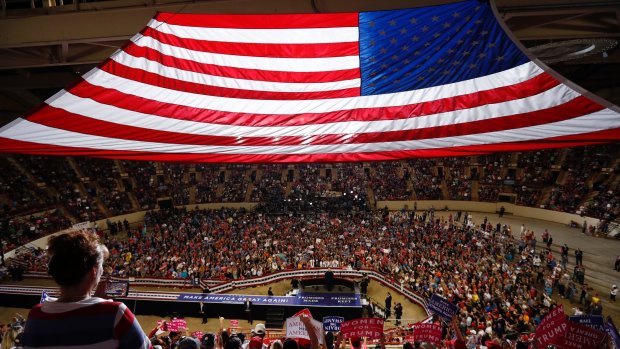 The audience at Donald Trump's Pennsylvania rally.