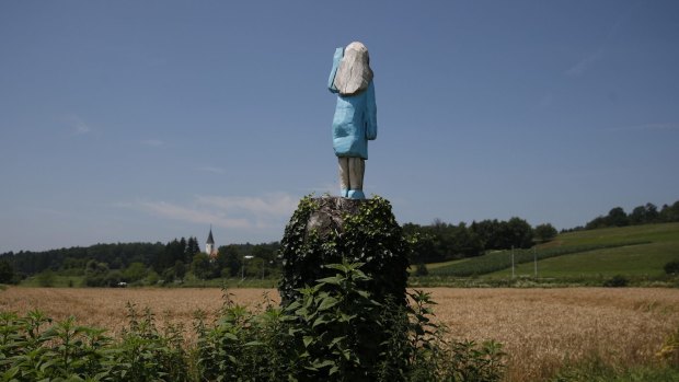 The sculpture has received a negative response from some locals, who have described it as looking like "Smurfette" - the blue female member of cartoon characters the Smurfs.
