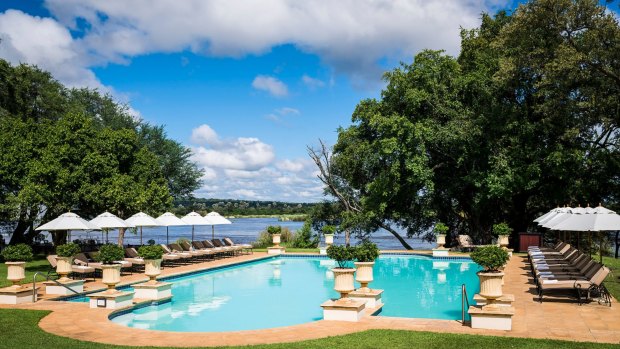 The pool at Royal Livingstone Hotel.