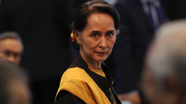 Myanmar leader Aung San Suu Kyi attends the ASEAN Summit in Manila this month.