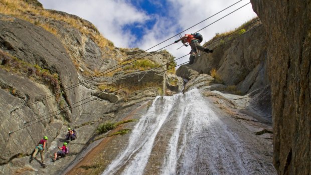 Wildwire is a via ferrata route, scaling the cliffs beside Twin Falls with the aid of metal rungs, suspension bridges and a safety system of metal cables and karabiners.