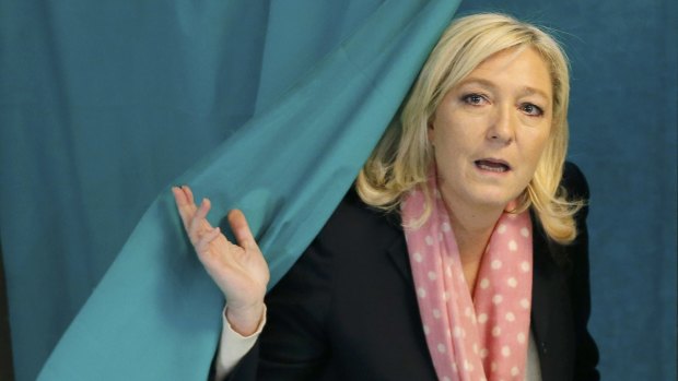 Marine Le Pen voting in local elections in France in March this year.