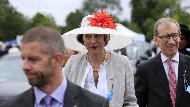 British Home Secretary Theresa May attends day three of the Henley Rowing Regatta on Friday.
