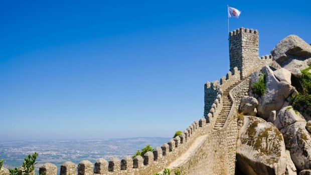 Castle of the Moors, also known as Castelo dos Mouros, in Sintra.