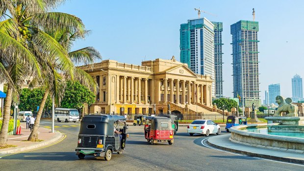 The palace of Presidential Secretariat Office on Galle Main Road, Colombo, Sri Lanka.