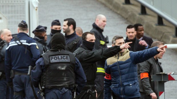 French police at Orly airport, south of Paris,  after the attack on Saturday. France has been under a state of emergency since a terrorist attack in Paris in late 2015.