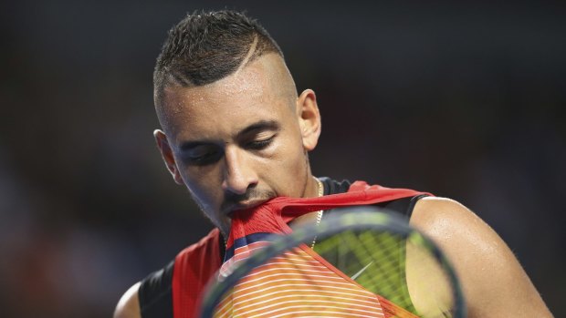 No punishment:  Nick Kyrgios has escaped punishment for answering his phone on court.