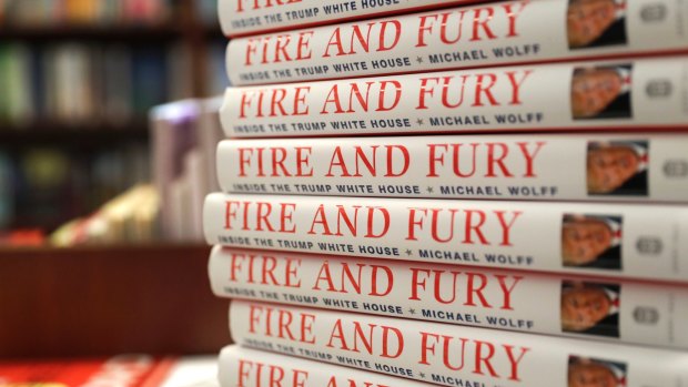 Copies of the book "Fire and Fury: Inside the Trump White House" by Michael Wolff in Chicago.