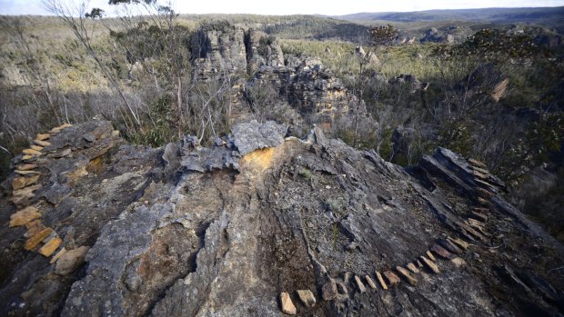 The natural sculptures in the Blue Mountains. The materials are all found locally and the sculptures are dismantled daily.