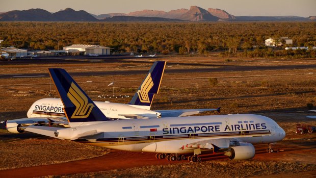 The airline kept some of its A380s at an airline storage facility near Alice Springs during the pandemic.