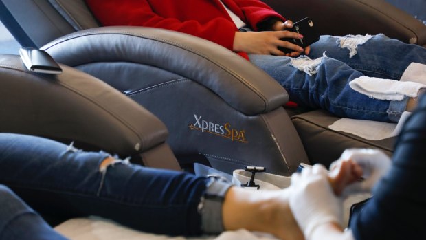 Get a foot massage while you wait for your flight at Tom Bradley International Terminal.