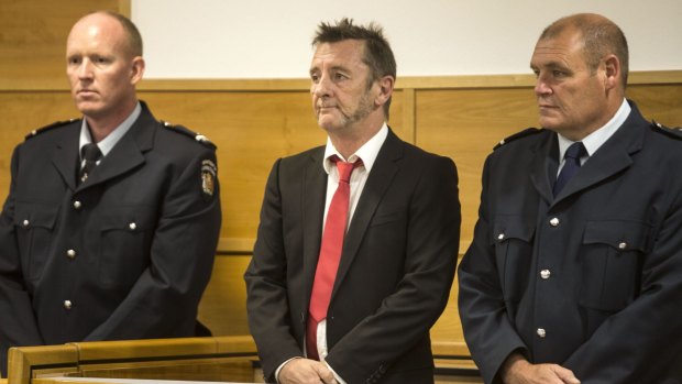 Phil Rudd appearing in New Zealand court.