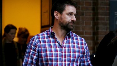 John O'Brien, husband of late Bianka O'Brien killed in a Rozelle fire in 2014, leaves court after giving evidence on May 10, 2016. 