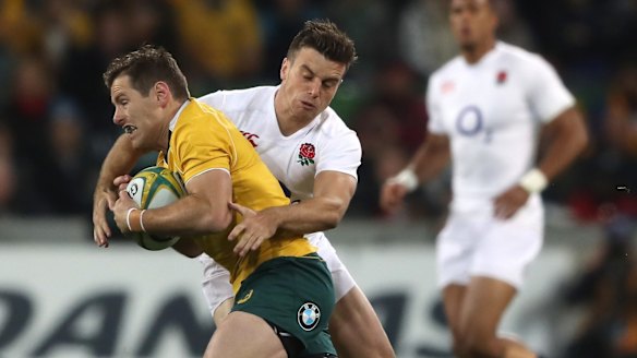What's your Plan B? Bernard Foley is tackled by George Ford.