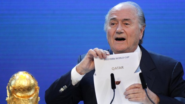 Centre of controversy: Sepp Blatter announcing the hosting rights for the 2022 World Cup in Zurich, 2010.