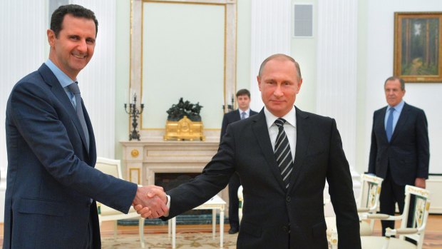 Russian President Vladimir Putin with Syrian President Bashar al-Assad in the Kremlin in 2015.