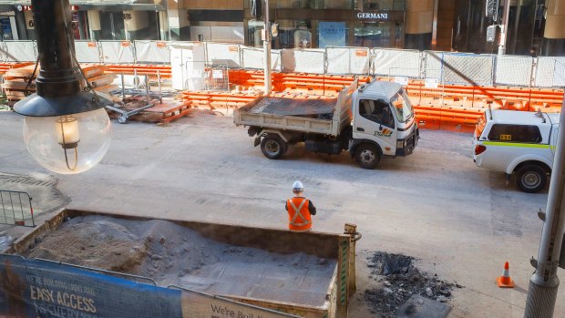 Businesses complain of noise and dust from construction on George Street.