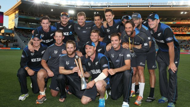 On top: New Zealand currently hold the Chappell-Hadlee Trophy.