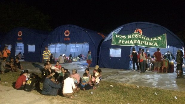 A temporary shelter for villagers who have evacuated.