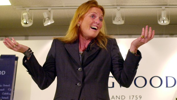 Sarah Ferguson promotes Wedgwood china in the US, one of the many money-making schemes she has turned to – some with disastrous results.