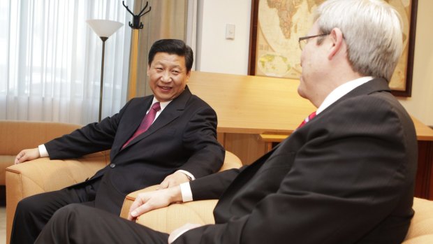 Kevin Rudd and and China's Xi Jinping in 2010.