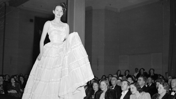 The first Christian Dior fashion parade outside Paris, at David Jones in Sydney, in July 1948. 