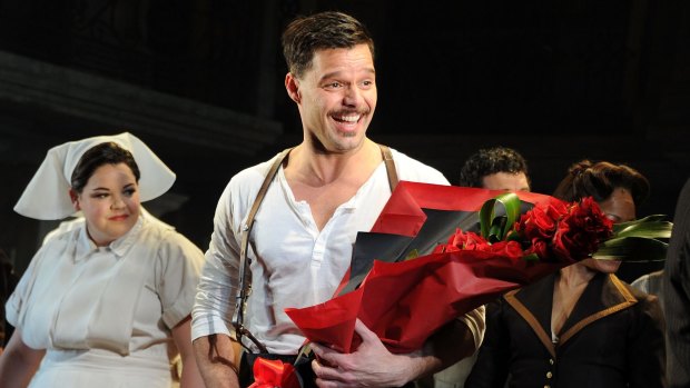 Star Ricky Martin on the opening night of the Scott Sanders production of 'Evita' at the Marquis Theatre.
