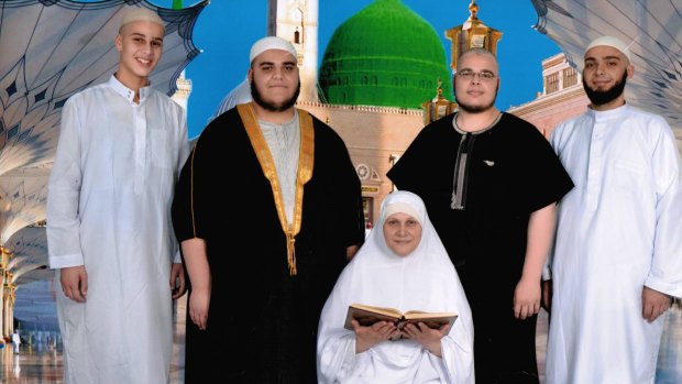 The Elbaf brothers and their mother, Bassima. From left: Taha,  Hamza, Bilal and Omar.
