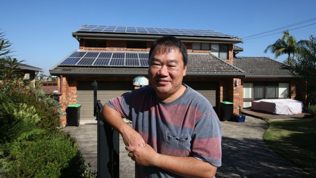 Michael Kwan at his Killarney Heights home, where he has recently installed a smart meter in time for the end of the NSW solar bonus scheme.