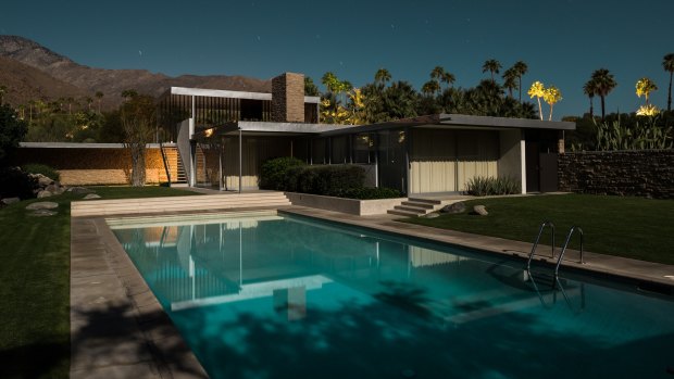 "470 W Vista Chino Side." Tom Blachford's Palm Spring photographs are taken by the light of the full moon.