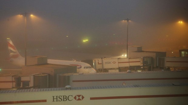 A spokeswoman for Heathrow, Britain's busiest airport, said the weather had forced the cancellation of about 50 flights and advised passengers caught up in the disruption to contact their airlines.