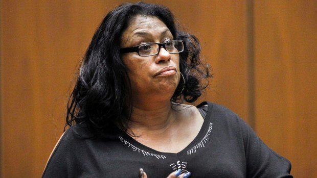 Enietra Washington, the sole known survivor in 10 "Grim Sleeper" serial killings, testifies during a preliminary hearing in Los Angeles Superior Court in 2015.
