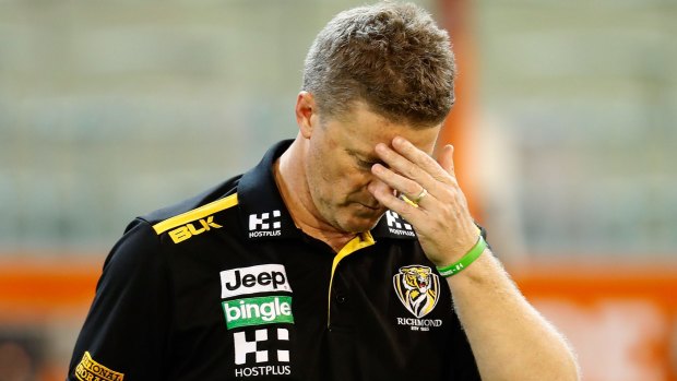 Damien Hardwick's Richmond have just lost their sixth game in a row.
