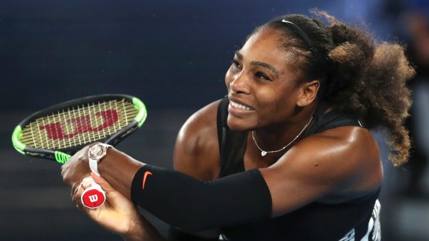 Serena Williams during the women's singles final at the 2017 Australian Open tennis championships in Melbourne. 