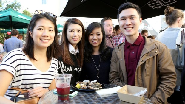 Emily Chen, Victoria Tsang, Priska Liem and Jerome Kou enjoying the Teneriffe Festival.
