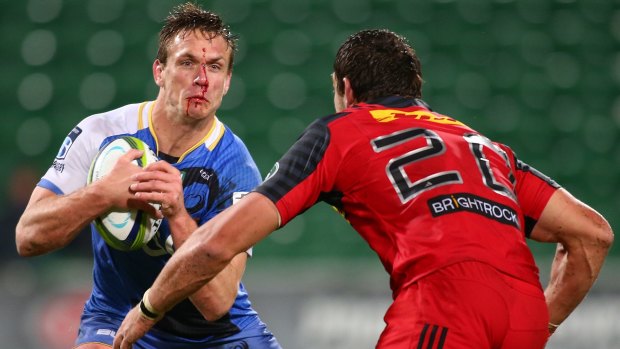 Grubby act: Force fullback Dane Haylett-Petty tries to make a break during the loss to the Stormers at nib Stadium on Saturday night.