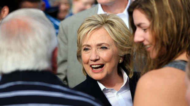 Popular measure: Democratic presidential candidate Hillary Clinton greets people in Iowa on Wednesday.