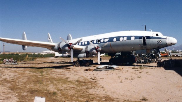 The 1955 Lockheed Super Constellation was rescued from a scrapyard in the Arizona desert and underwent a six-year restoration by teams of Australia volunteers.