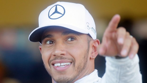 Top spot: Mercedes driver Lewis Hamilton.