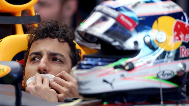 Pitt lane: Red Bull driver Daniel Ricciardo during the first practice session at Albert Park.