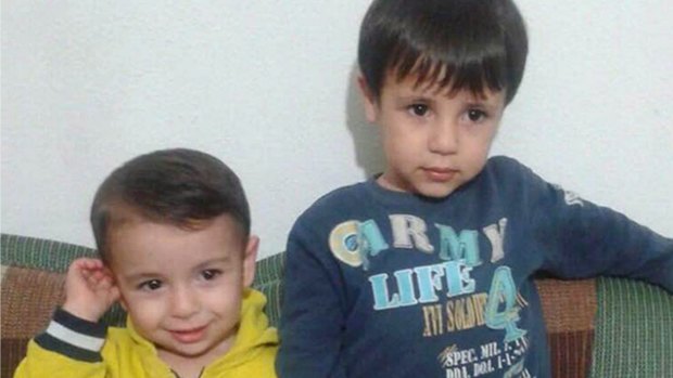 This photo courtesy of Tima Kurdi shows Alan Kurdi, left, and his brother Galib Kurdi. 