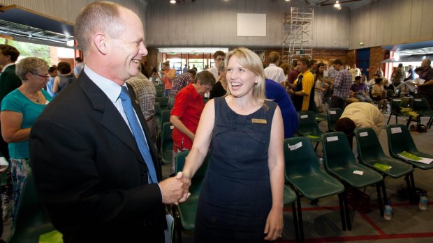 Ashgrove combatants Campbell Newman and Kate Jones prior to the 2012 state election.