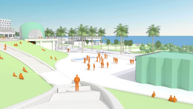 An artist's impression of the St Kilda triangle revamp. 